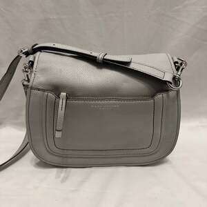 Marc Jacobs Empire City Messenger Light Gray Pebbled Leather Crossbody Bag